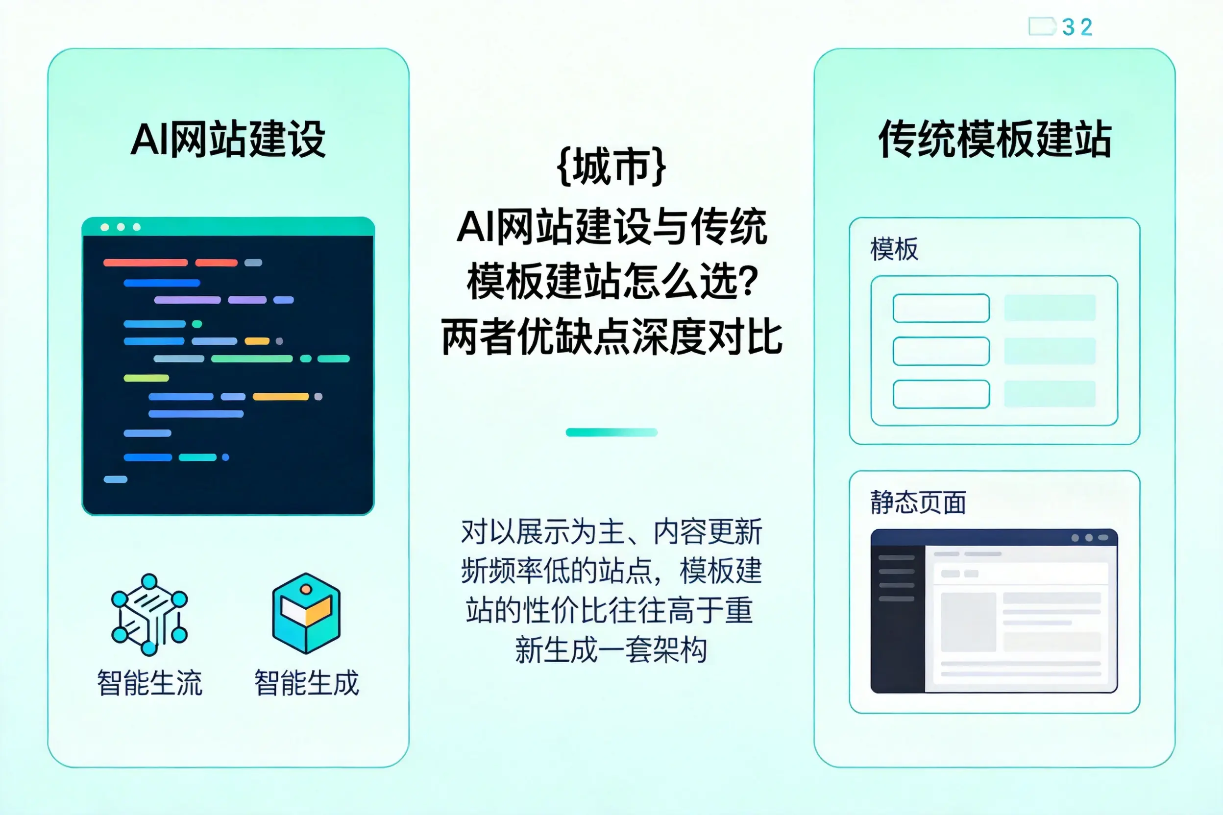 辽源AI网站建设与传统模板建站怎么选？两者优缺点深度对比