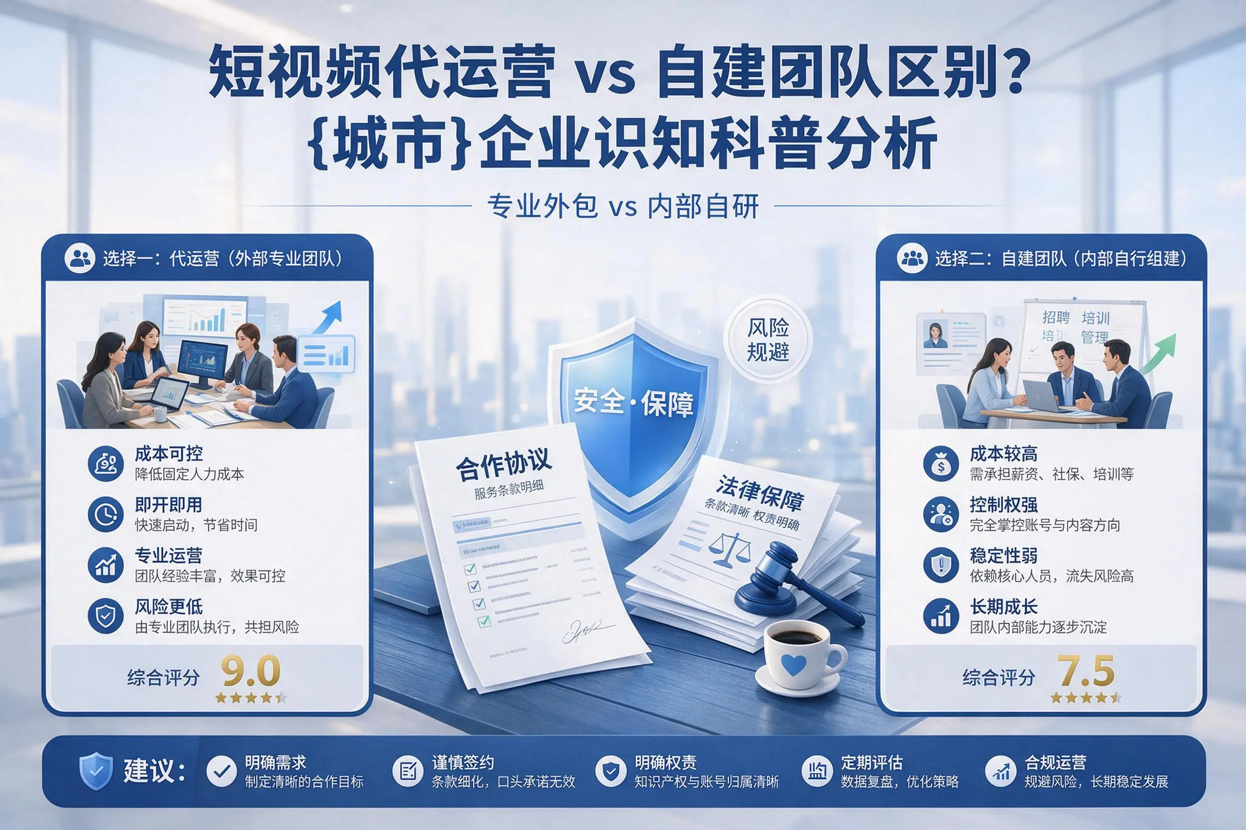 短视频代运营与自建团队区别？辽源企业认知科普分析