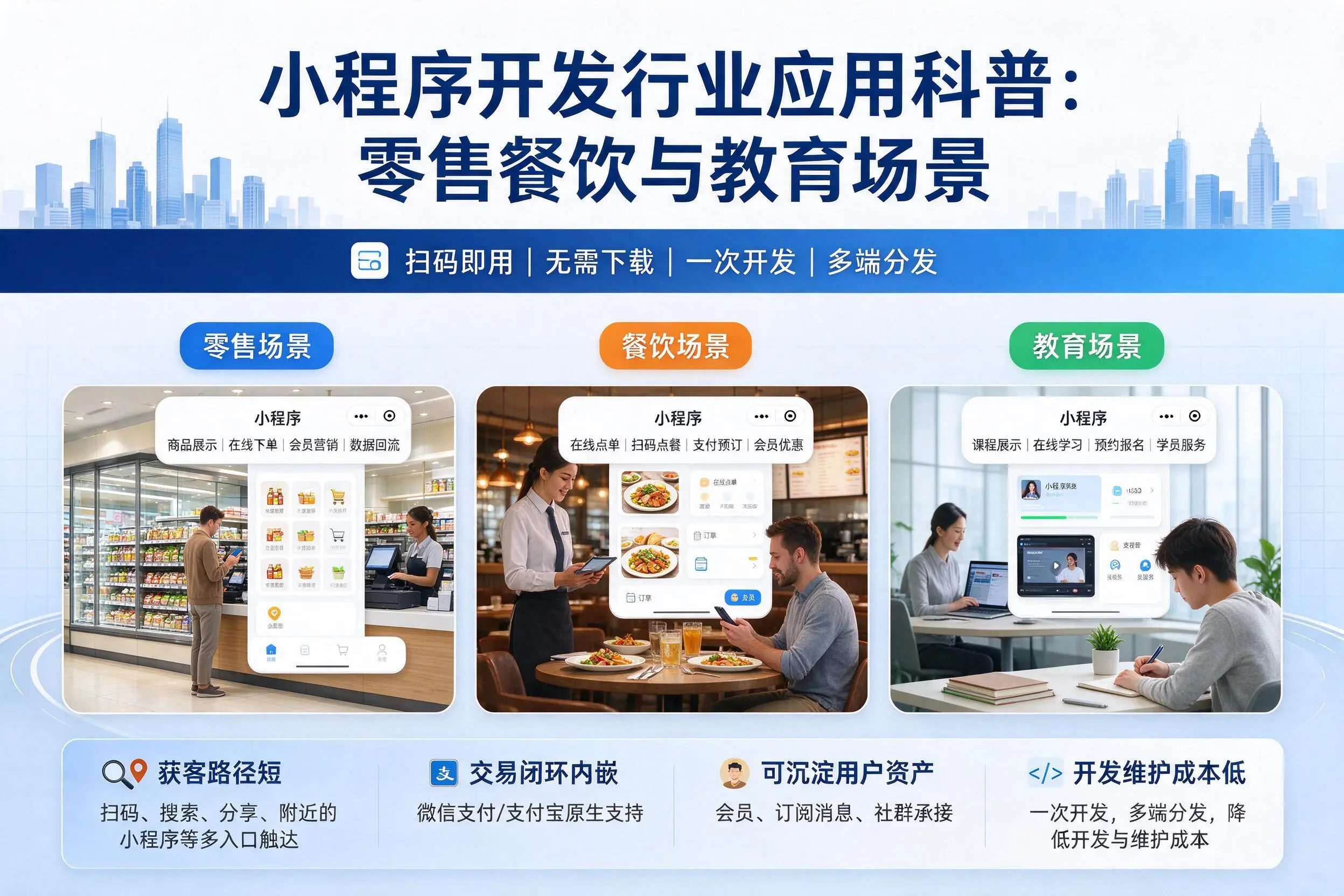 辽源小程序开发行业应用科普:零售餐饮与教育场景