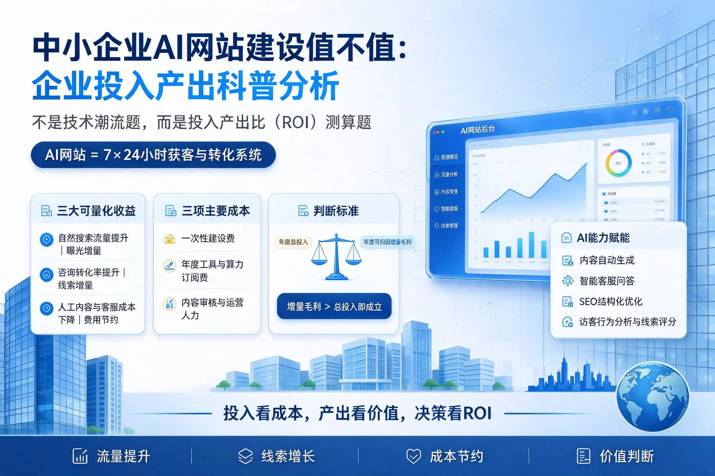 中小企业AI网站建设值不值:辽源企业投入产出科普分析