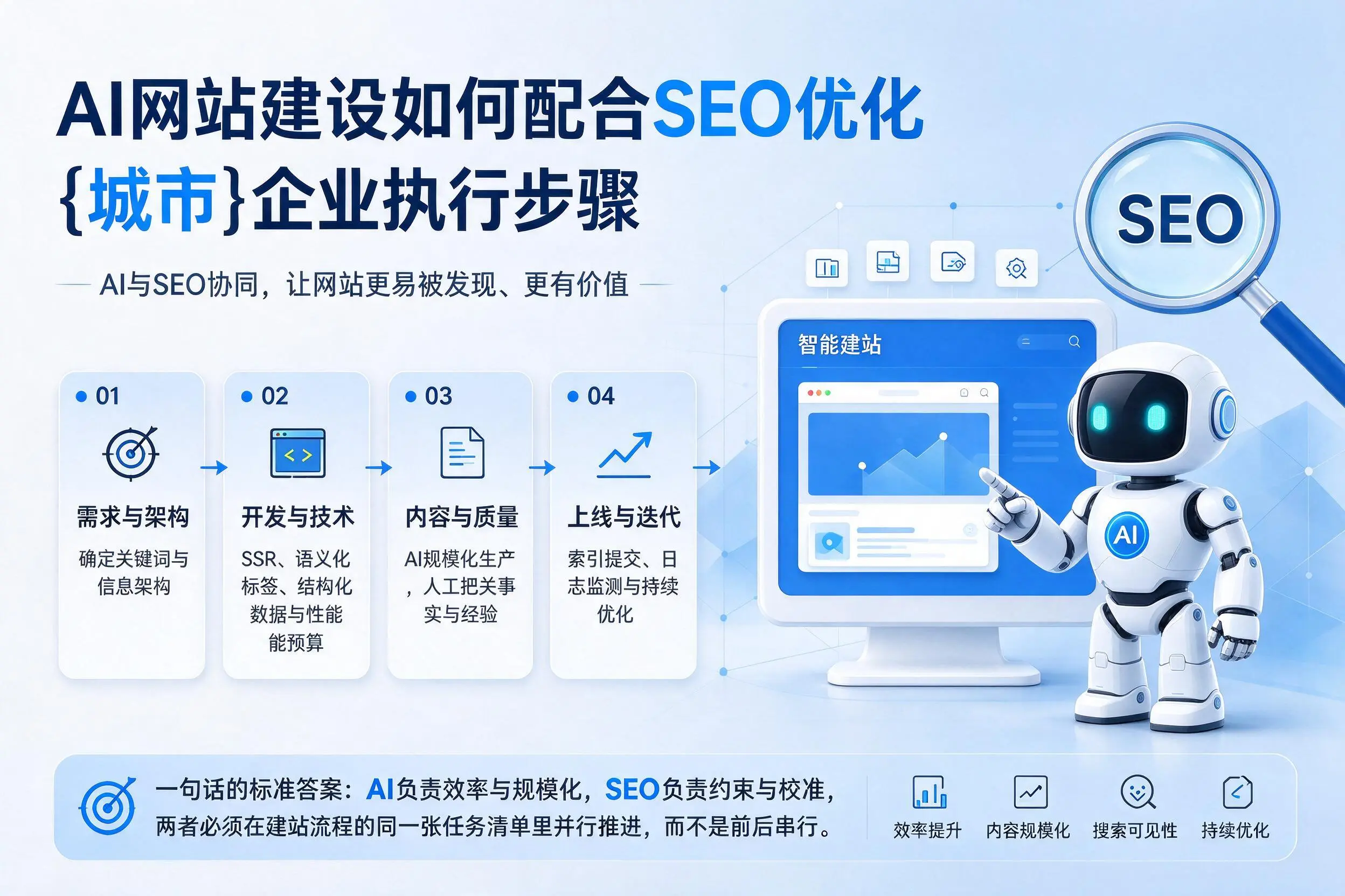 AI网站建设如何配合SEO优化，辽源企业执行步骤