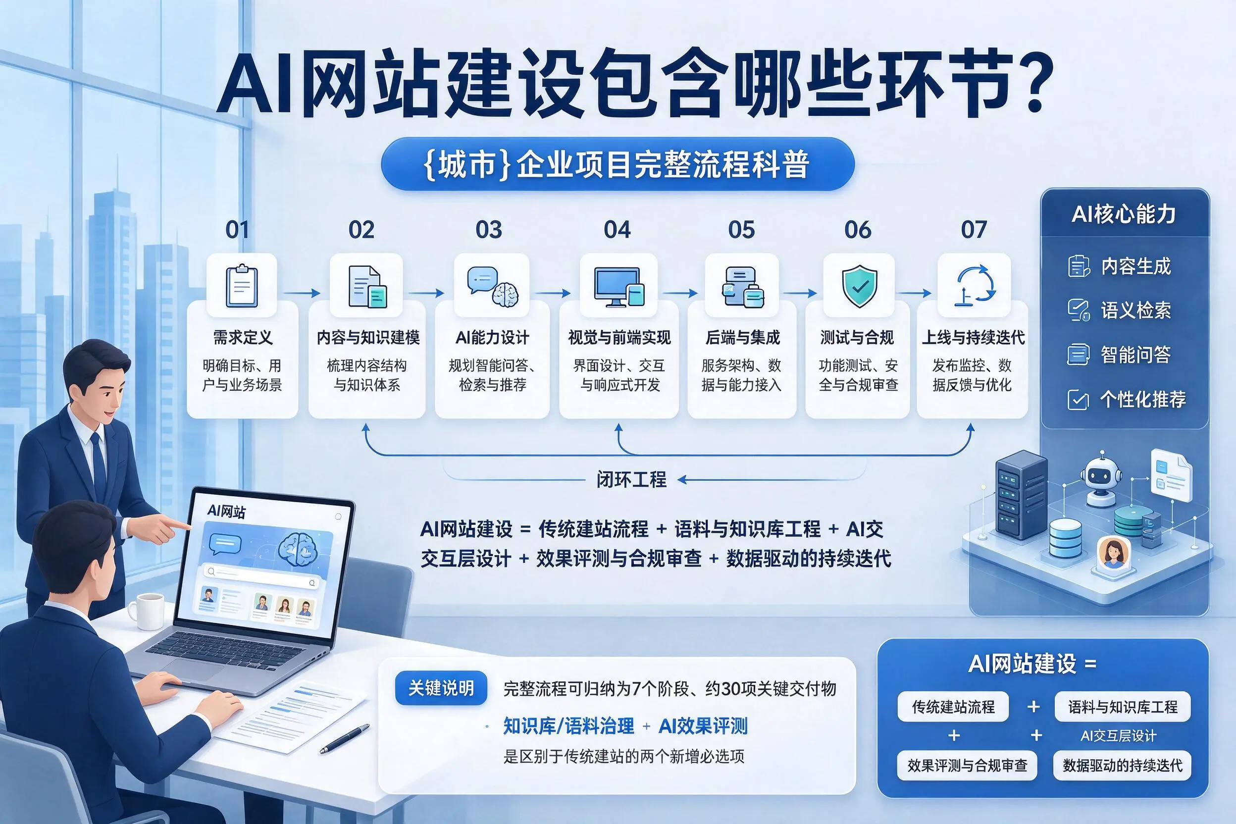 AI网站建设包含哪些环节?辽源企业项目完整流程科普