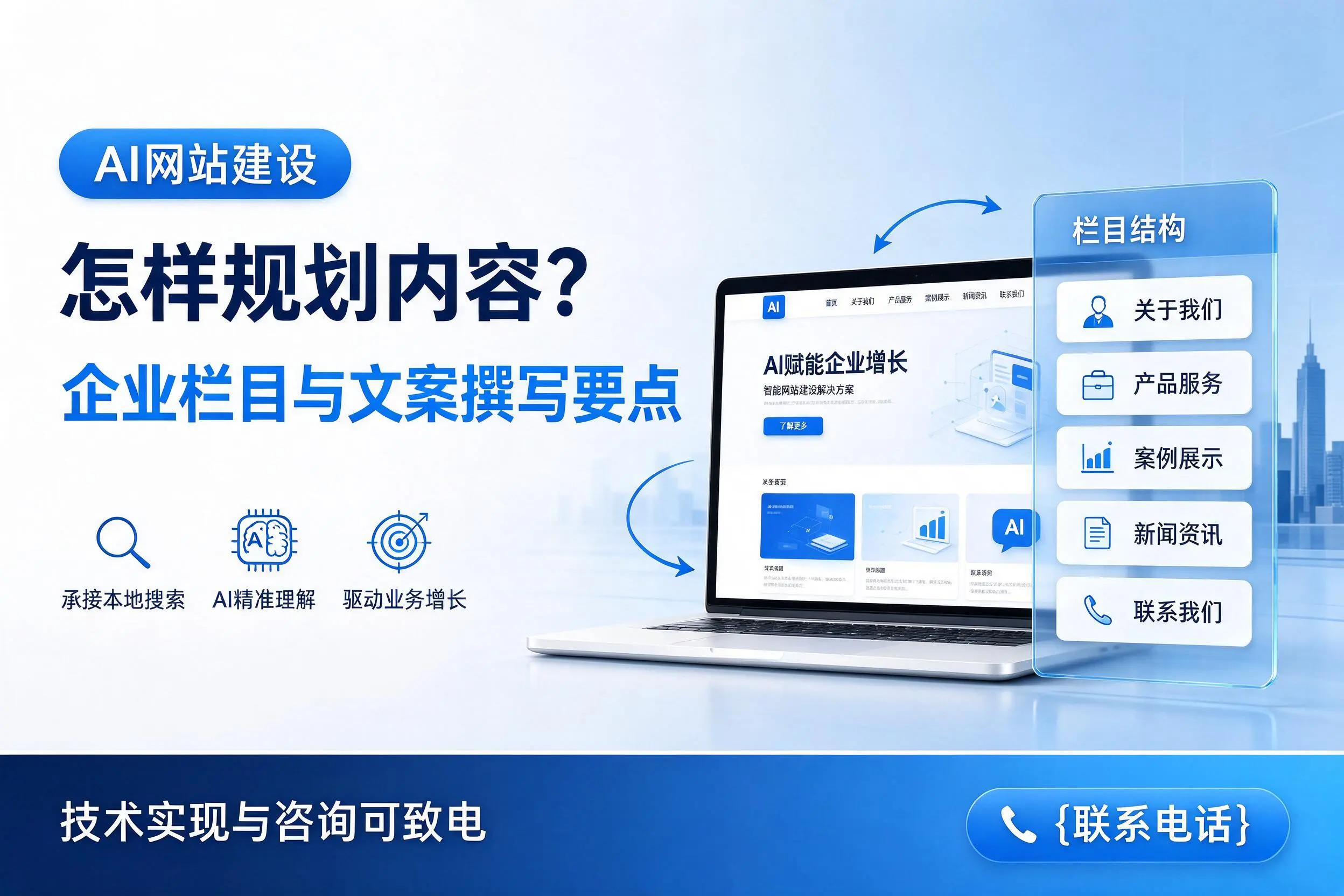AI网站建设怎样规划内容?辽源企业栏目与文案撰写要点