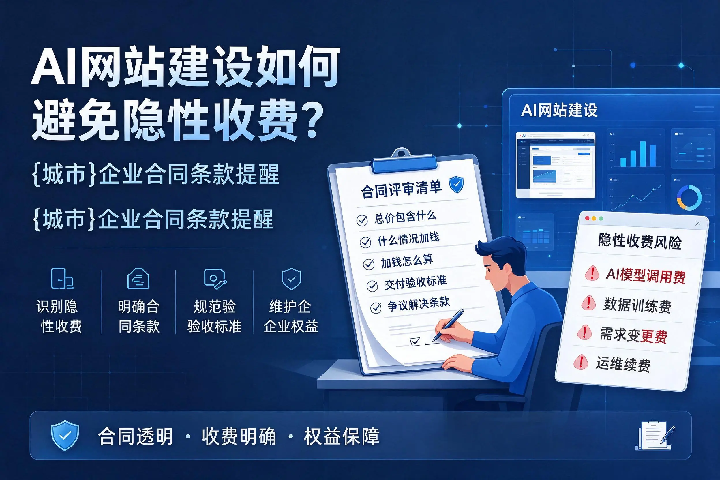 AI网站建设如何避免隐性收费?辽源企业合同条款提醒